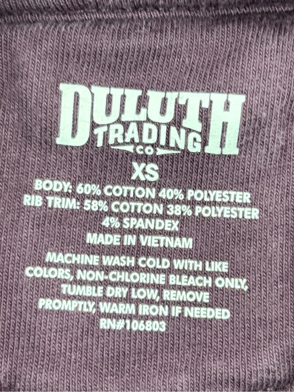 Duluth Trading Co. Cross-Over Fleece Pullover Hoodie Plum Purple - Size XS - Picture 9 of 9